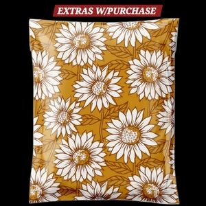 15ct. 14.5x19 Polymailers Sunflowers Print Random Thank You Cards/Stickers
